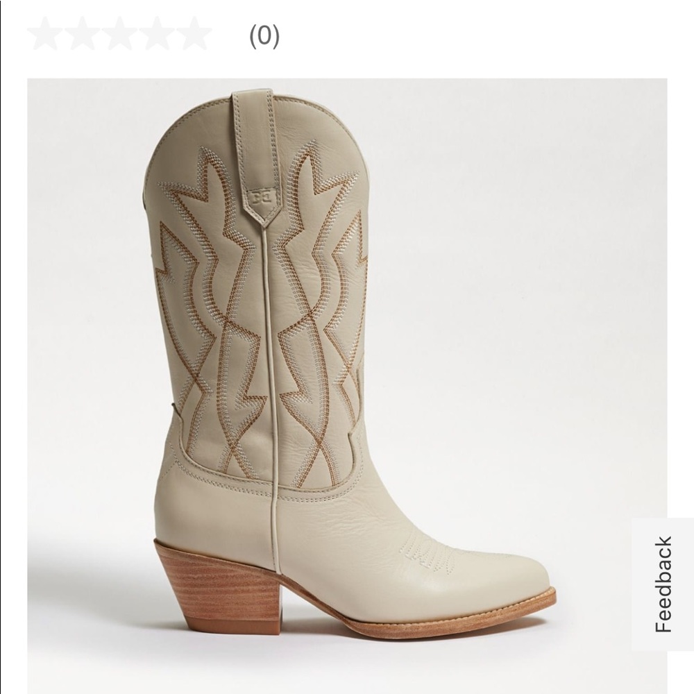 Brand new Sam Edelman Fuller Western Boot ivory